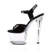 SKY-309 Plateau Sandaletten Schwarz/Klar | Pleaser