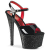 SKY-309 Plateau High-Heel Sandaletten Glitzernd Glänzend Schwarz | Pleaser