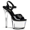 SKY-309 Plateau Sandaletten Schwarz/Klar | Pleaser