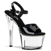 SKY-309 Plateau Sandaletten Schwarz/Transparent | Pleaser