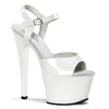 SKY-309 Plateau Sandaletten Lack Weiß | Pleaser