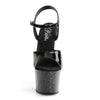 SKY-309MG Plateau Sandaletten Schwarz/Glitter | Pleaser
