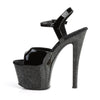 SKY-309MG Plateau Sandaletten Schwarz/Glitter | Pleaser