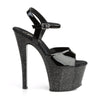 SKY-309MG Plateau Sandaletten Schwarz/Glitter | Pleaser