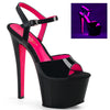SKY-309TT Plateau Sandaletten Lack Schwarz UV | Pleaser