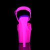 SKY-309UV Plateau Sandaletten Neon Pink UV | Pleaser