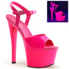 SKY-309UV Plateau Sandaletten Neon Pink UV | Pleaser