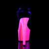 SKY-309UVLG Plateau Sandaletten - Schwarz/Neon Pink UV | Pleaser