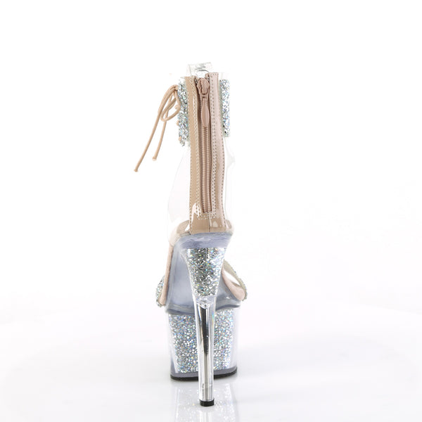 SKY-327RSI Plateau Sandaletten Transparent Strass von Pleaser – Ansicht 4