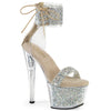 SKY-327RSI Plateau Sandaletten Transparent Strass | Pleaser