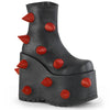SLAY-77 Plateau Stiefeletten - Schwarz/Rot | DemoniaCult