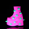 SLAY-77 Plateau Stiefeletten - Pink/Grün Neon | DemoniaCult