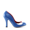 SMITTEN-05 Pumps Navy Blau-Weiss Kunstleder | Pin Up Couture