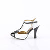 SMITTEN-10 Pumps Weiss-Schwarz Lack | Pin Up Couture