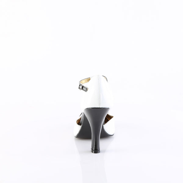 SMITTEN-10 Pumps Weiss-Schwarz Lack | Pin Up Couture
