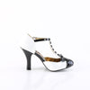 SMITTEN-10 Pumps Weiss-Schwarz Lack | Pin Up Couture