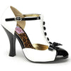 SMITTEN-10 Pumps Weiss-Schwarz Lack | Pin Up Couture