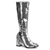 SPECTACUL-300SQ Stiefel Silber Glitzer | Bordello
