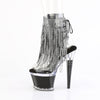 SPECTATOR-1017RSF - Plateau Stiefeletten - Schwarz/Silber mit Strass | Pleaser