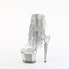 SPECTATOR-1017RSF - Plateau Stiefeletten - Silber mit Glitzer/Strass | Pleaser