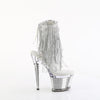 SPECTATOR-1017RSF - Plateau Stiefeletten - Silber mit Glitzer/Strass | Pleaser