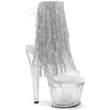 SPECTATOR-1017RSF - Plateau Stiefeletten - Transparent/Silber mit Strass | Pleaser