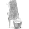 SPECTATOR-1017RSF - Plateau Stiefeletten - Silber mit Glitzer/Strass | Pleaser