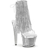 SPECTATOR-1017RSF - Plateau Stiefeletten - Silber mit Glitzer/Strass | Pleaser