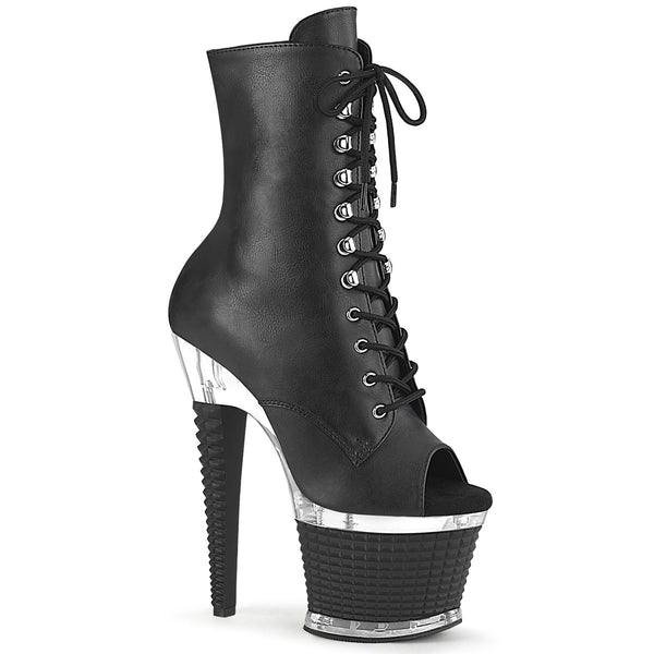 SPECTATOR-1021 Plateau Stiefeletten - Schwarz matt | Pleaser
