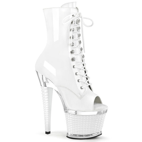 SPECTATOR-1021 Plateau Stiefeletten - Weiß | Pleaser