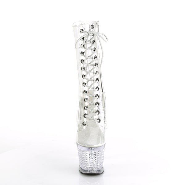 SPECTATOR-1040G Plateau Stiefeletten - Transparent | Pleaser