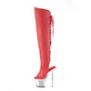 SPECTATOR-3019 Plateau Peeptoe Overknee Stiefel - Rot | Pleaser
