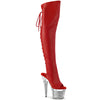 SPECTATOR-3019 Plateau Peeptoe Overknee Stiefel - Rot | Pleaser