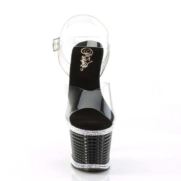 SPECTATOR-708RS Plateau Sandaletten - Transparent | Pleaser
