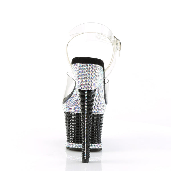 SPECTATOR-708RS Plateau Sandaletten - Transparent | Pleaser