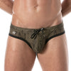 Herren Badehose - Slim Fit mit schnelltrocknender Mikrofaser, Khaki | TOF Paris