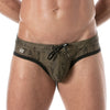 Herren Badehose - Slim Fit mit schnelltrocknender Mikrofaser, Khaki | TOF Paris