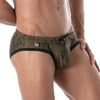 Herren Badehose - Slim Fit mit schnelltrocknender Mikrofaser, Khaki | TOF Paris