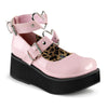 SPRITE-02 Plateau Schuh rosa Lack Herz Riemchen | DemoniaCult