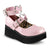 SPRITE-02 Plateau Schuh rosa Lack Herz Riemchen | DemoniaCult