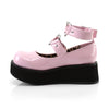 SPRITE-02 Plateau Schuh rosa Lack Herz Riemchen | DemoniaCult