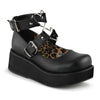 SPRITE-02 Plateau Schuh schwarz matt Herz Riemchen | DemoniaCult