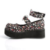SPRITE-02 Plateau Schuh Blumenmuster Herz Riemchen | DemoniaCult