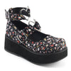 SPRITE-02 Plateau Schuh Blumenmuster Herz Riemchen | DemoniaCult