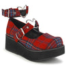 SPRITE-02 Plateau Schuhe - Rot Kariert | DemoniaCult