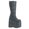STACK-301 Plateau Stiefel  -  PU Schwarz | DemoniaCult