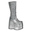 STACK-301 Plateau Stiefel - Glitter Silber | DemoniaCult