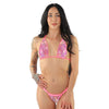 Rosa verführerisches Vollstrass String Bikini Set | Pleaser Dancewear