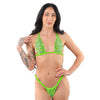 Neongrünes verführerisches Vollstrass String Bikini Set von Pleaser Dancewear