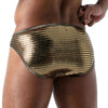 Bikini Briefs mit Glitzer & weichem Baumwoll-Futter - Gold | TOF Paris